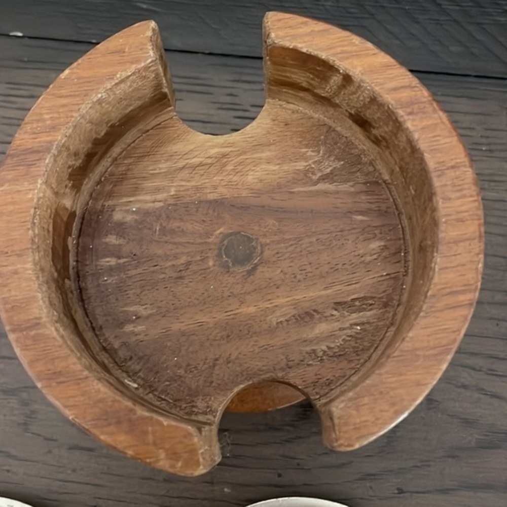 Solid American Walnut Coaster Set- Vintage‎ - Picture 4 of 10